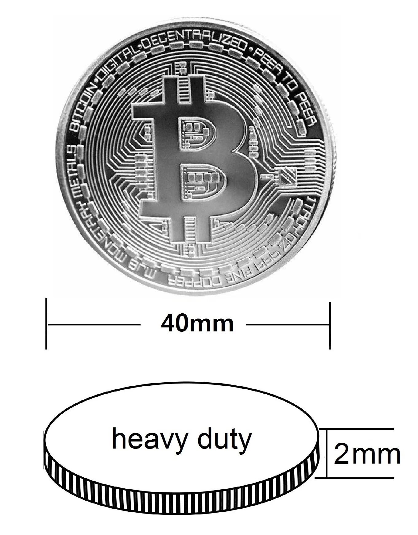 SILVER PLATED Bitcoin Token W/Display Case Master Coins