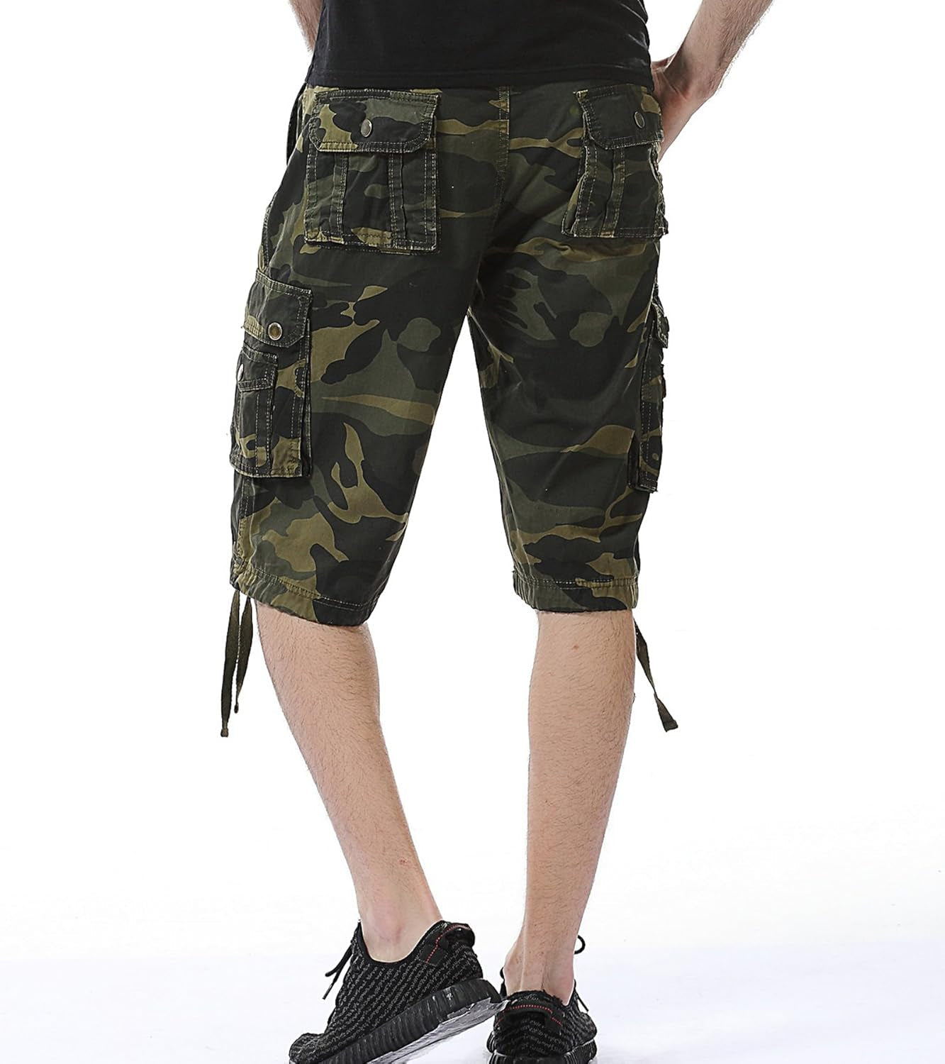 Mens Cargo Shorts Cotton Relaxed Fit Camouflage Camo Cargo Short