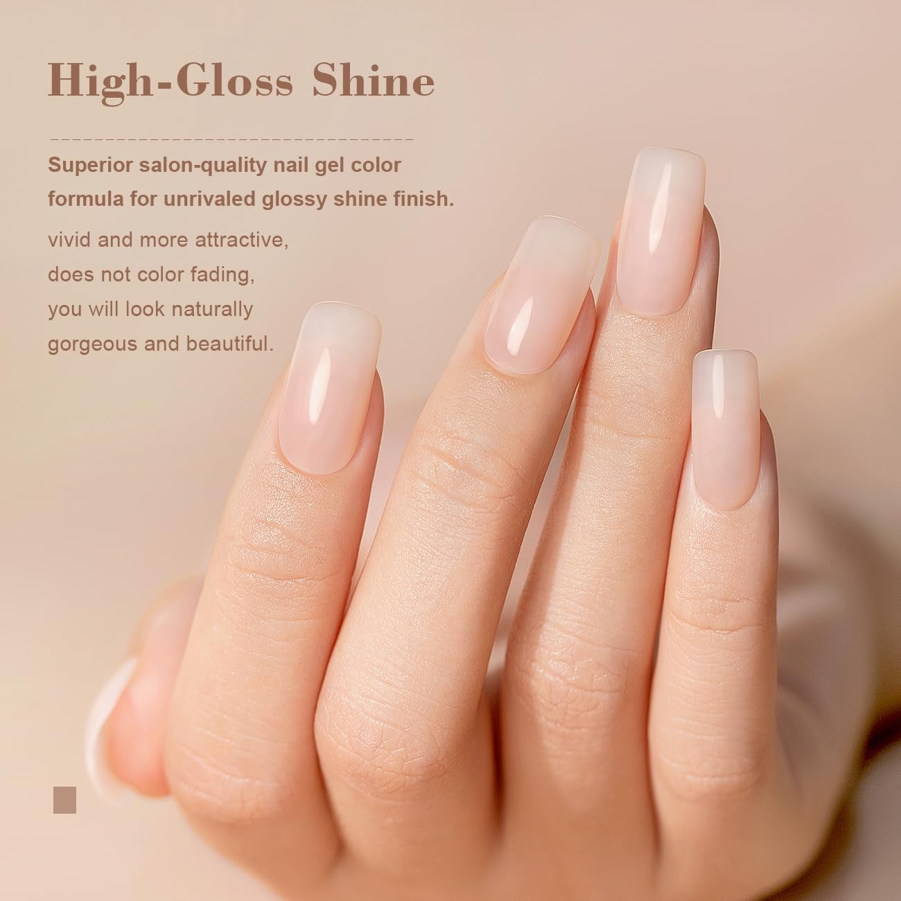Nude Gel Polish Pale Pink Neutral Nude Colors Skin Tone Light Pink Gel Nail Polish 15Ml Single Bottle Sheer Jelly Transparent Polish Soak off UV LED Cured for Home Salon DIY French Manicure