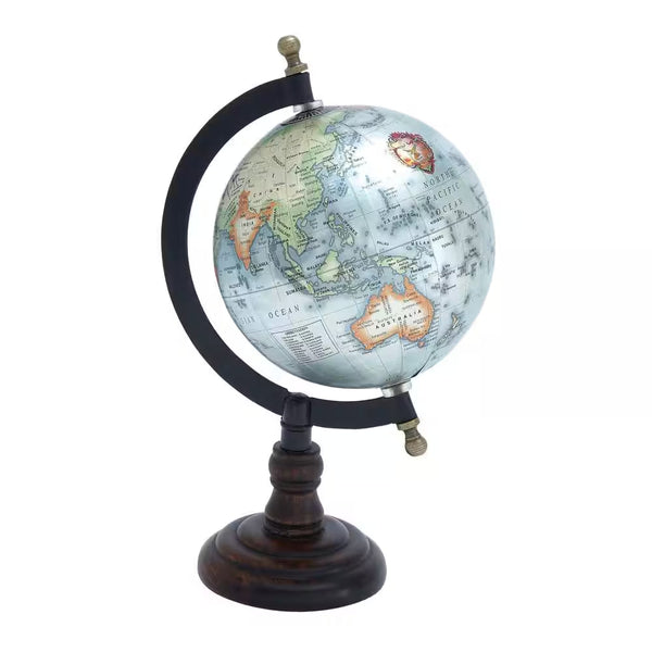 10 In. Brown Mango Wood Decorative Globe