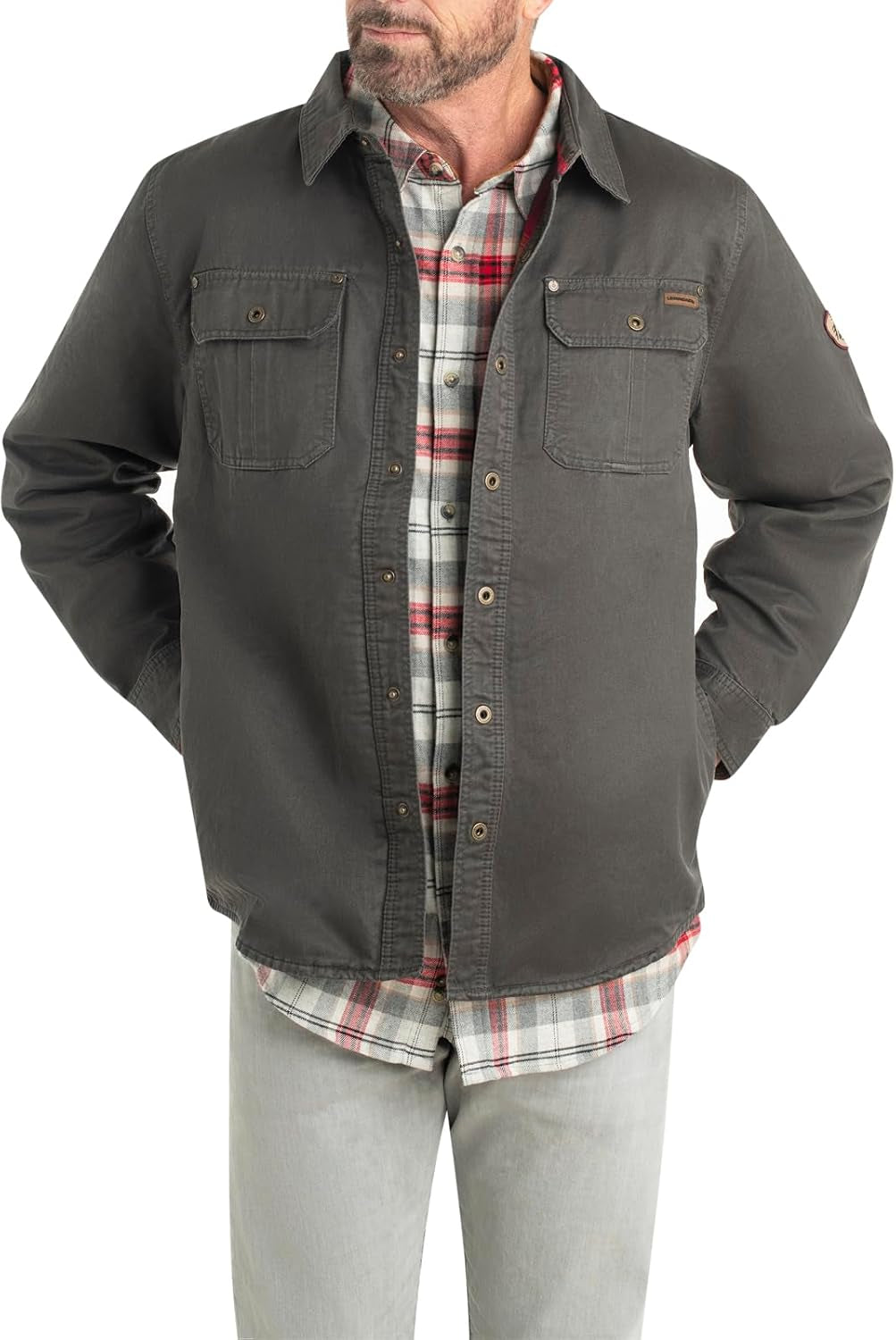 Journeyman Shirt Jacket Flannel Lined Shacket for Men Water-Resistant Coat Rugged Fall Clothing