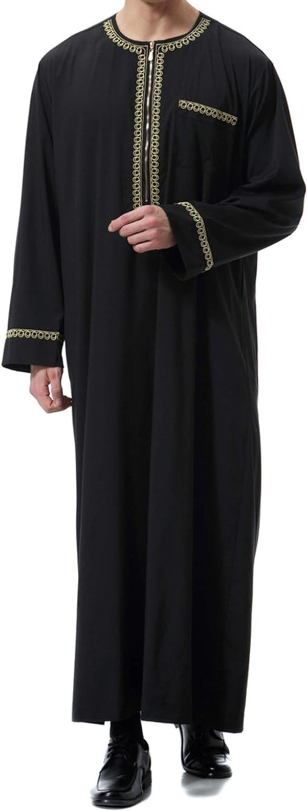 Islamic Mens Clothing Kaftan Maxi-Muslim Male Shirt Long Sleeve Abaya Dubai Cotton…