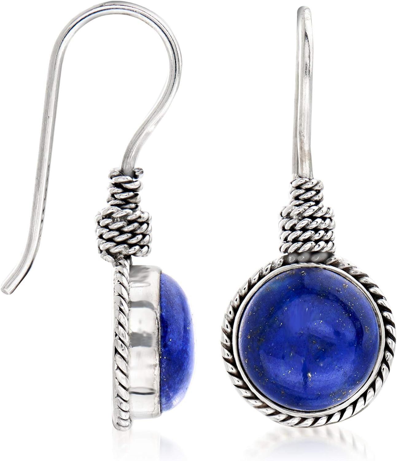 Lapis Drop Earrings in Sterling Silver