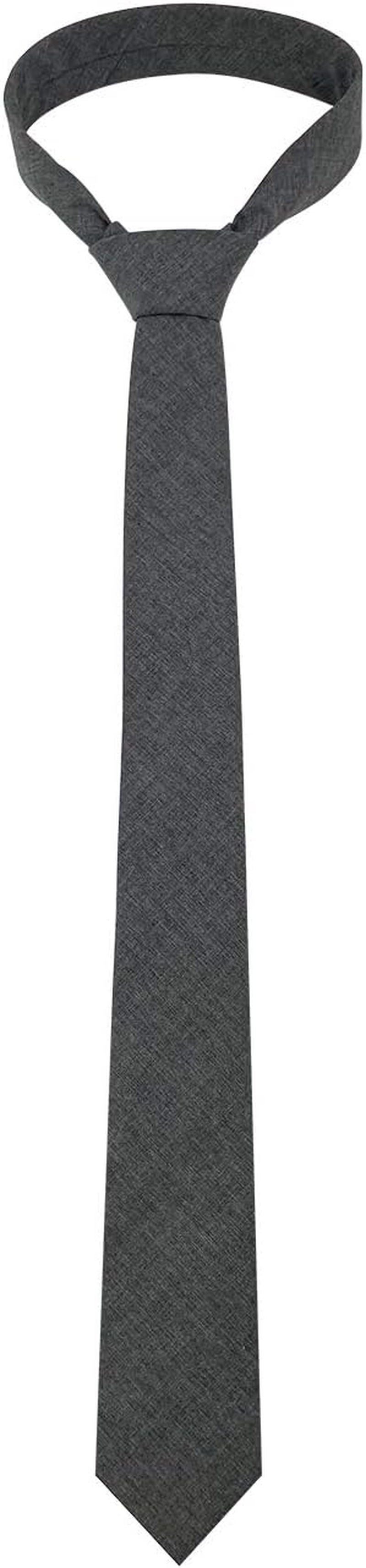Mens Solid Color Necktie Cotton Neck Tie for Men