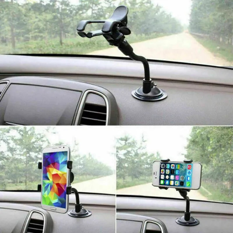 Universal Long Arm 360 Degrees Rotation Windshield Dashboard Car Mount Holder Cradle System for iPhone Mobile Cell Phone GPS