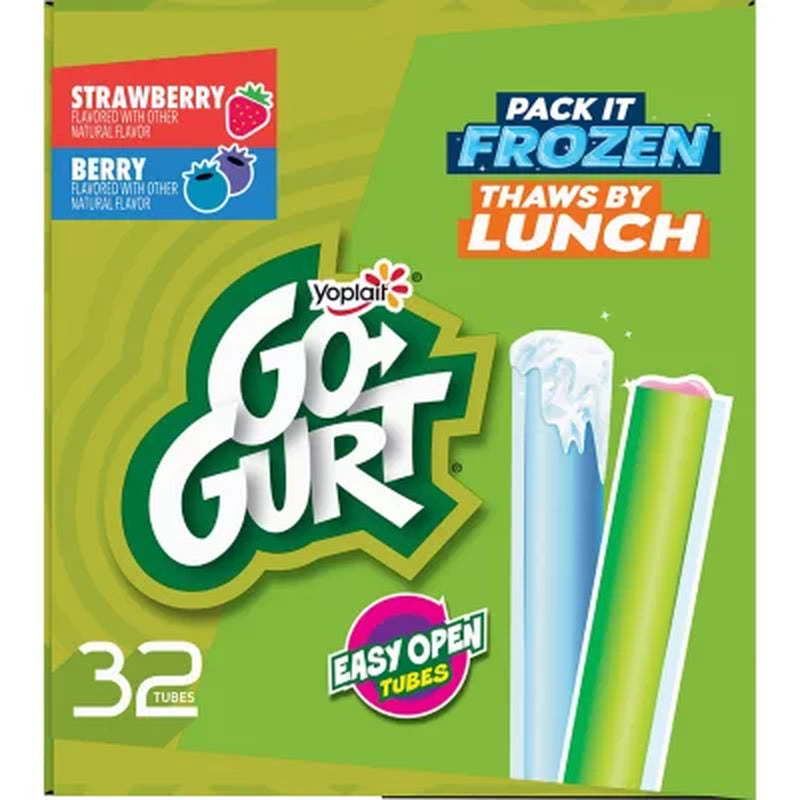 Yoplait Go-Gurt Kids Nonfat Yogurt Variety Pack, 2 Oz., 32 Ct.