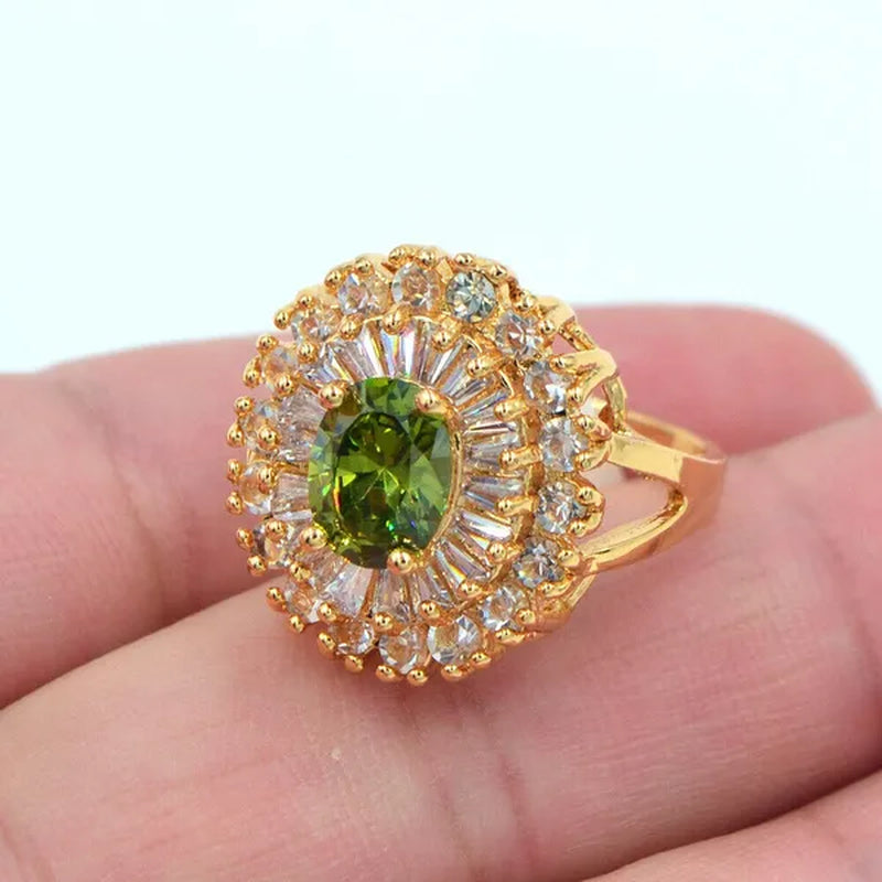 Women Luxury Purple Cubic Zirconia CZ Wedding Ring Jewelry