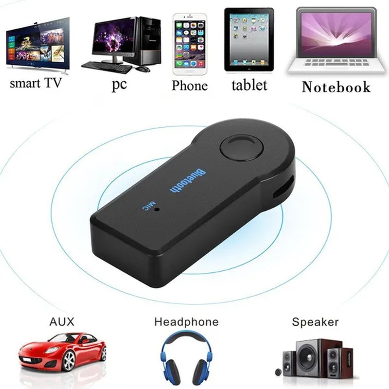 1 Pack Bluetooth Receiver/Bluetooth Car Kit, Portable Universal Aux Adapter 3.5Mm Auxiliary Stereo Output Music Streaming Sound System Hands-Free Audio Adapter & Wireless Car Kits for Home, Car, Wired Headset Earphones
