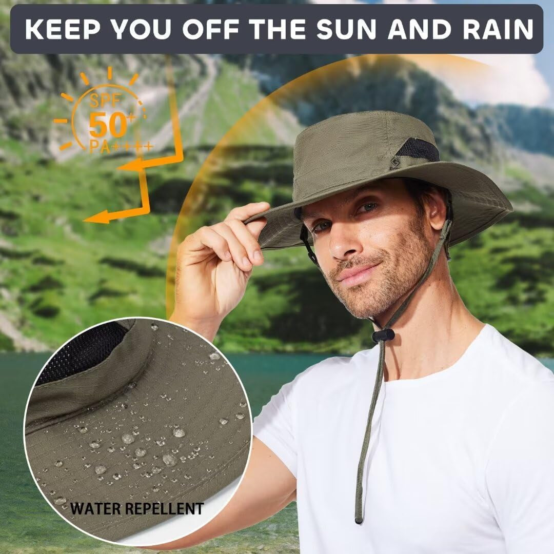 Fishing Hat for Mens Sun Hat Wide Brim Bucket Hat SPF UV Protection XL XXL Large Size Big Head Hiking Beach Safari