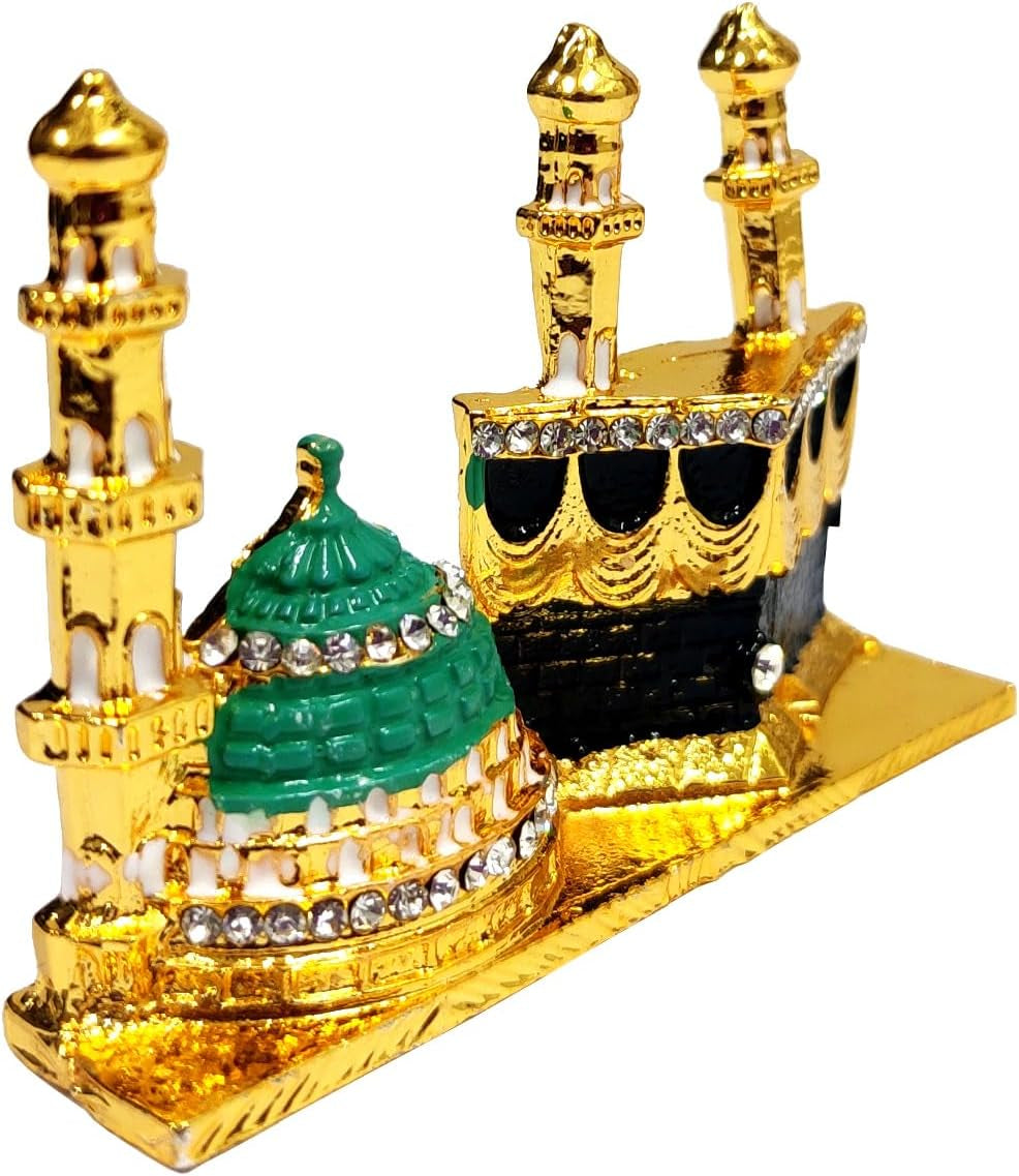 Muslim Religious Mecca Madina Showpiece for Car Dashboard, Home Temple, Shop Counter/Shelf, or Office Table (10538)