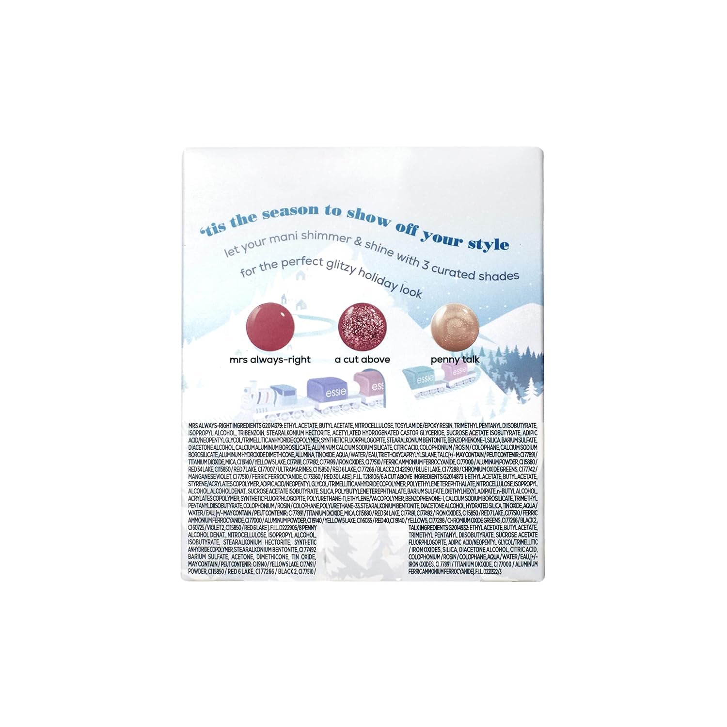 Nail Polish, Vegan, 3Pc Holiday Kit, the Express - Polar Bolds, Pinks