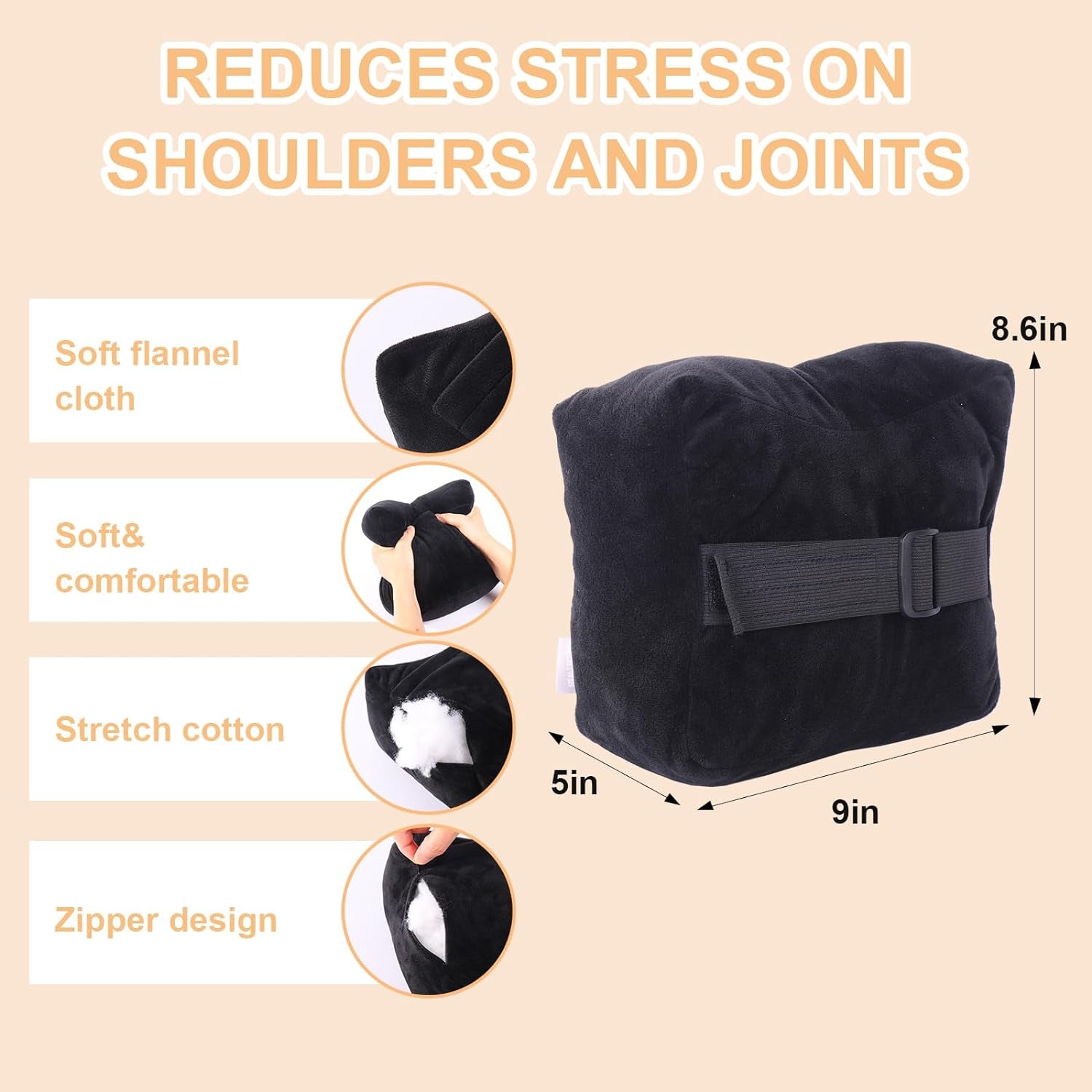 Post Shoulder Surgery Pillow for Shoulder Pain Relief Support Rotator Cuff Brace Pillow for Side Sleeper Comfortable Armpit Surgery Recovery Supplies for Sitting & Sleeping (Black)