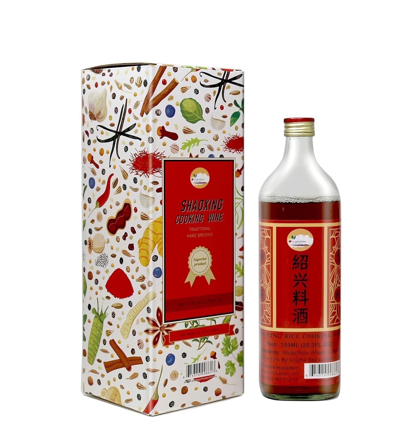 Shaohsing Rice Cooking Wine， Shaohsing Wine, Shaoxing Wine Chinese Cooking Wine, Shaoxing Rice Wine, 750 ML(25.3 Fl, OZ) Comes with Free Inspiration Spoon. (1 Bottle)