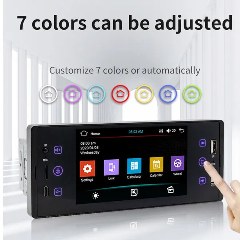 ESSGOO 1Din 5 Inch IPS HD Touch Screen Car MP5 Player Bluetooth 2USB FM Radio Car Stereo Support Mirrorlink and Rear View Camera