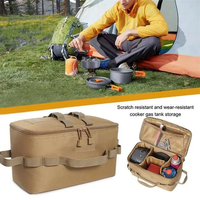 Outdoor Camping Gas Tank Storage Bag Large Capacity Ground Nail Tool Bag Gas Canister Picnic Cookware Utensils Kit Organizer