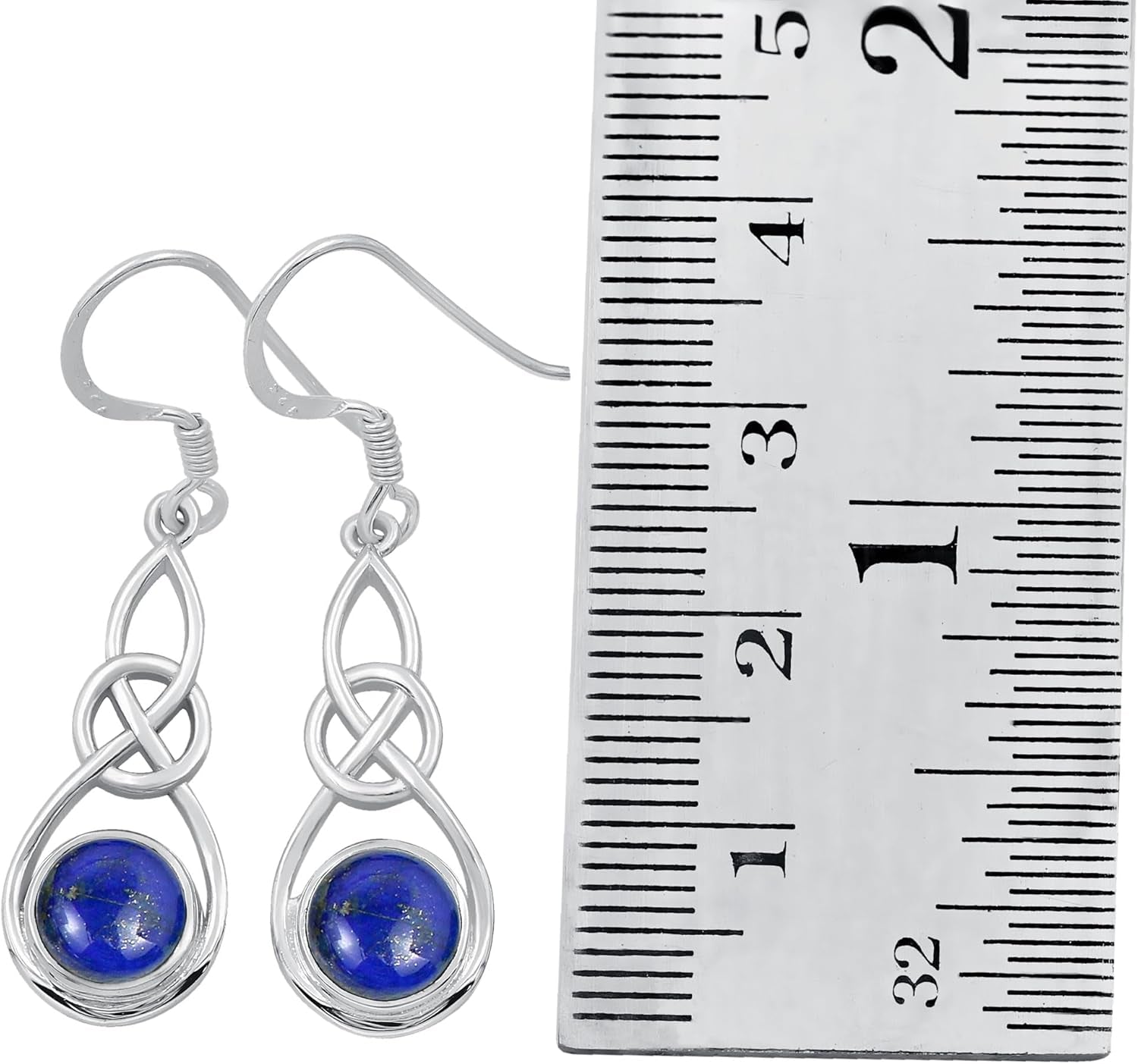round Shaped Natural Gemstone Earrings for Women, Sterling Silver Celtic Knot Dangle Birthstone Earrings Jewelry Women'S Day Gifts for Mom Wife Sister