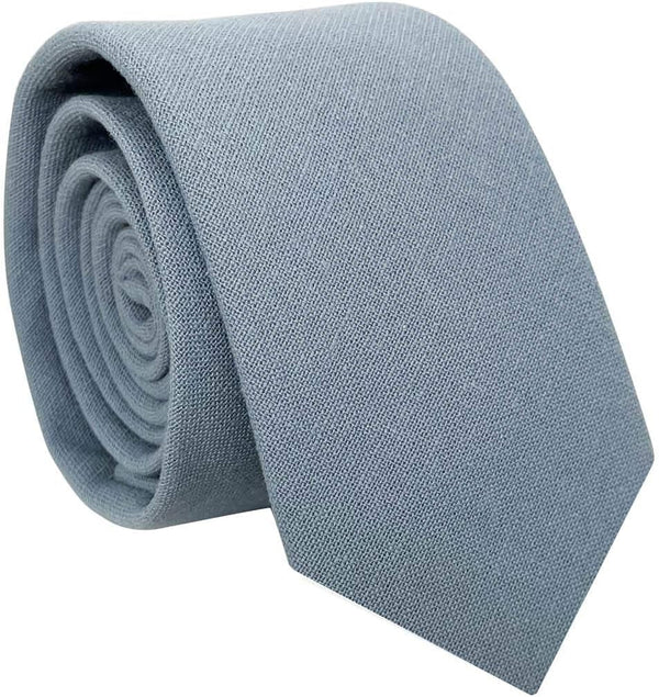 Mens Solid Color Necktie Cotton Neck Tie for Men