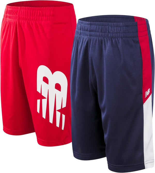Boys' Athletic Shorts - 2 Pack Performance Mesh Basketball Shorts - Active Running Shorts for Boys (Sizes:4-20)