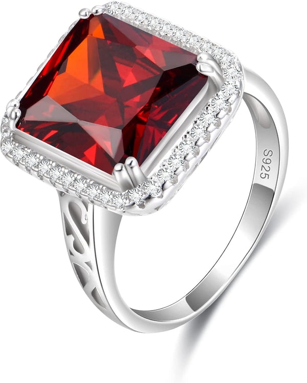 925 Sterling Silver Blue Sapphire Color 3 Carat Radiant Cut CZ Engagement Ring for Women, Bride