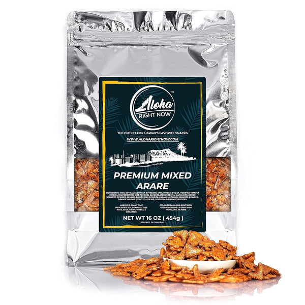 Premium Mixed Arare Rice Crackers Mochi Crunch Japanese Hawaiian Style Asian Snack Mix 1LB 16Oz