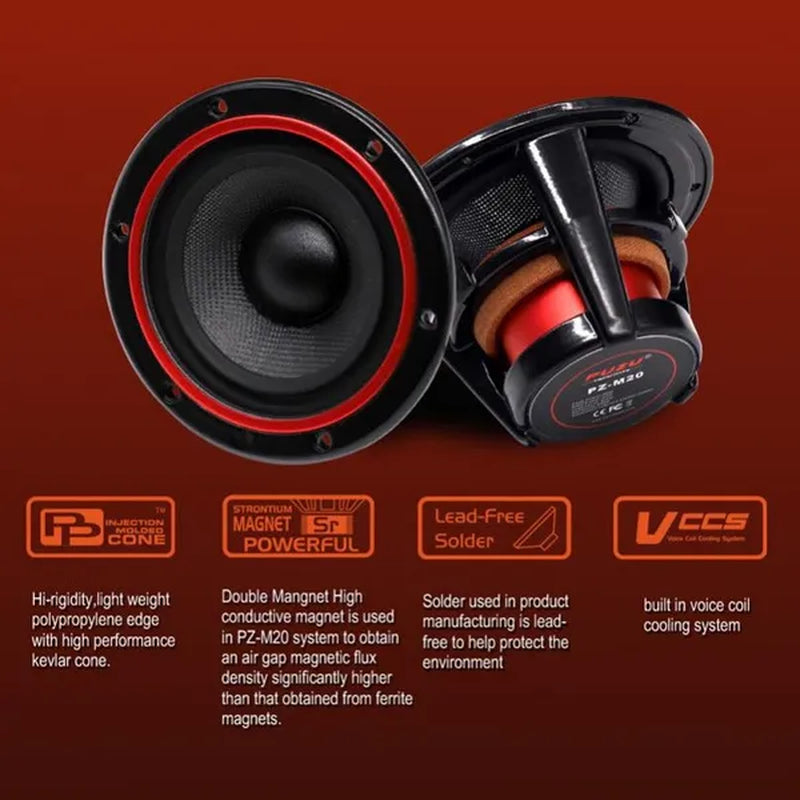 2Pcs Universal 80W 4Ohm 2.5Inch Kevlar Cone Midrange Car Speakers