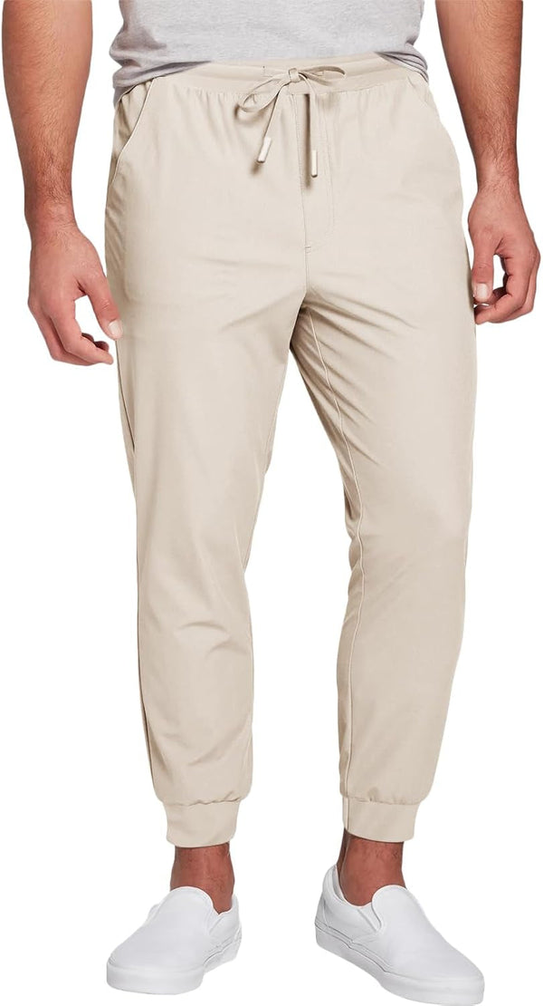 Mens Jogger Pants Workout Athletic Casual Drawstring Elastic Waist Lightweight Sport Running Sweatpants Khaki, Xx-Large