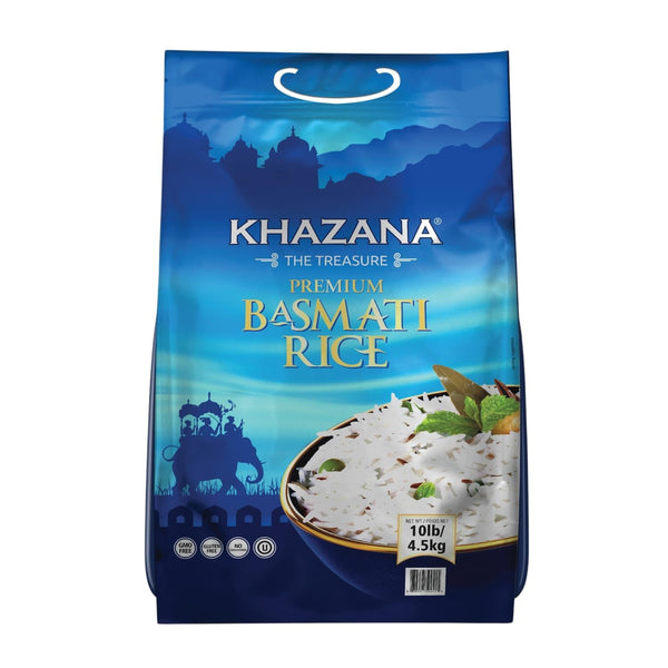 Authentic Premium Basmati Rice by  in 10 Lb Bag - Aromatic and Flavorful Indian Grain - Non-Gmo, Gluten Free, Kosher, Cholesterol Free