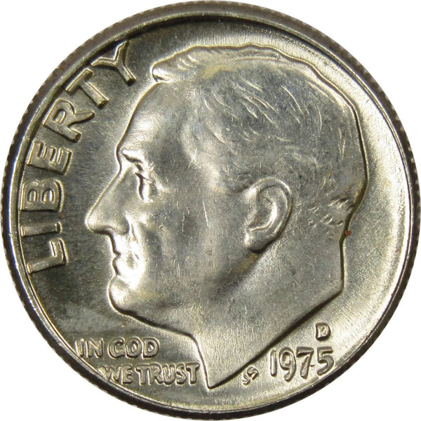 1975 D Roosevelt Dime BU Uncirculated Mint State 10C US Coin Collectible Master Coins