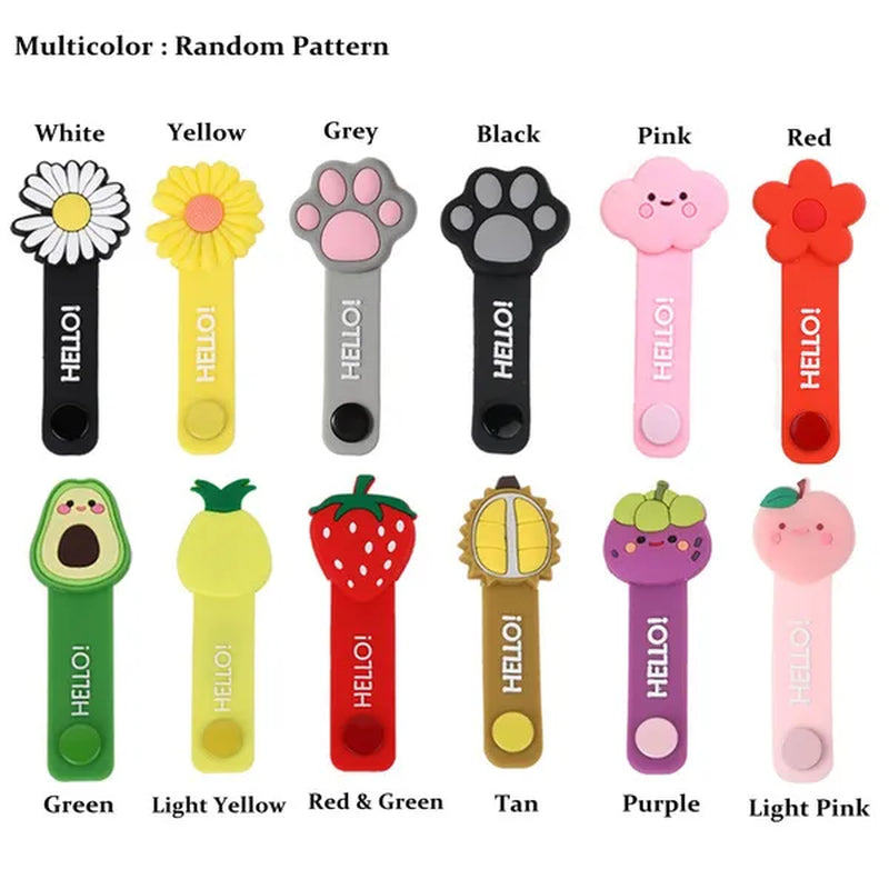 8/4/2pcs Cute Animal Fruit Cartoon Avocado Earphone Winder Cable Cord Organizer Holder Headset Usb Cable Management