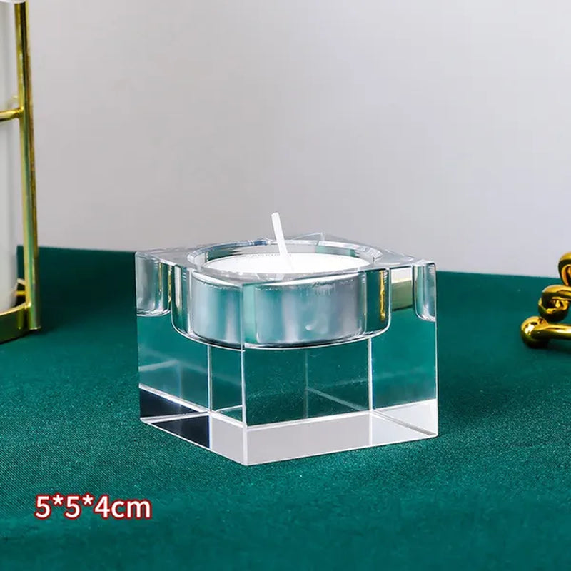 Home Decorations Crystal Candlestick Wedding Glass Candle Holder Table Centerpieces Bar Coffee Shop Decorations