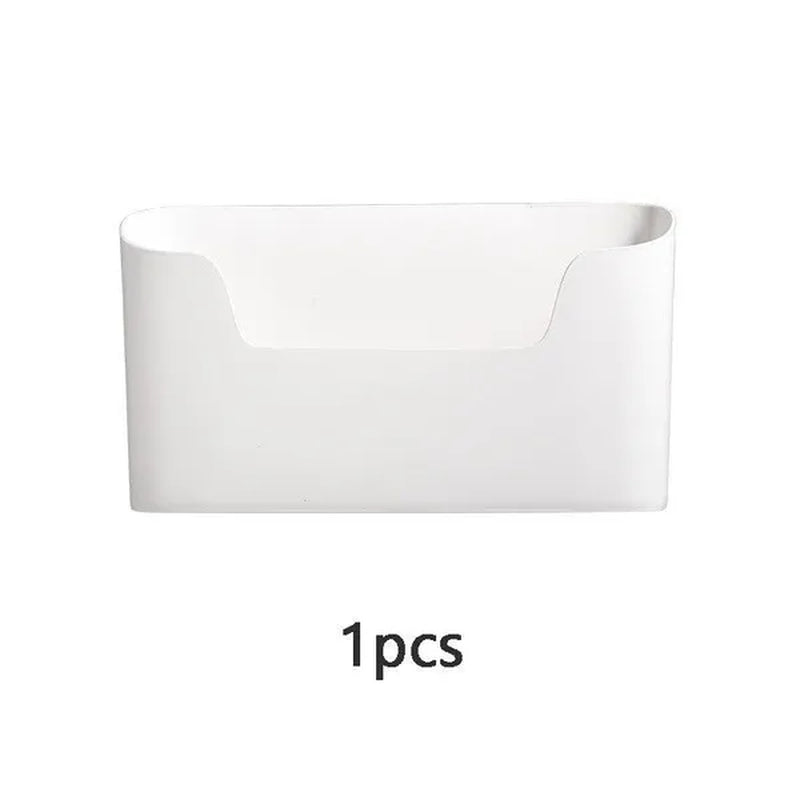 Kitchen Cabinet Door Storage Box Wall-mounted Under Sink Storage Shelf  Adhesive Storage Rack Shelf Bathroom Organizer