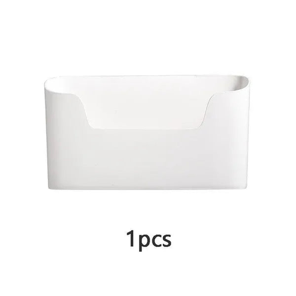 Kitchen Cabinet Door Storage Box Wall-mounted Under Sink Storage Shelf  Adhesive Storage Rack Shelf Bathroom Organizer