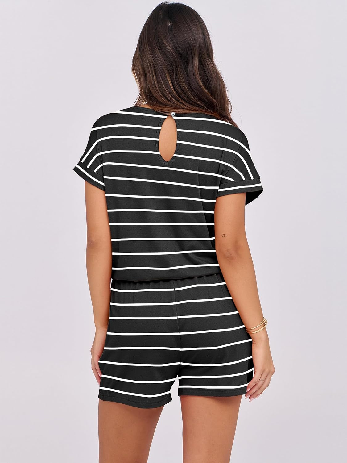 Rompers for Women Summer 2025 Casual Dressy One Piece Tshirt Short Pants Jumpsuit Beach Vacation Outfit Clothes