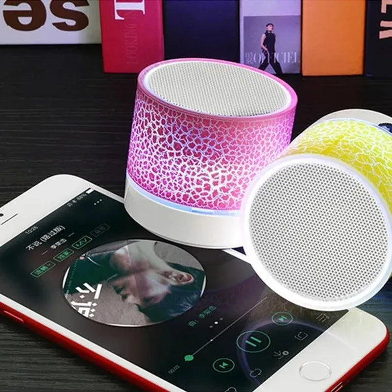 Mini Portable Bluetooth Wireless Speakers Car Audio Dazzling Crack LED Lights
