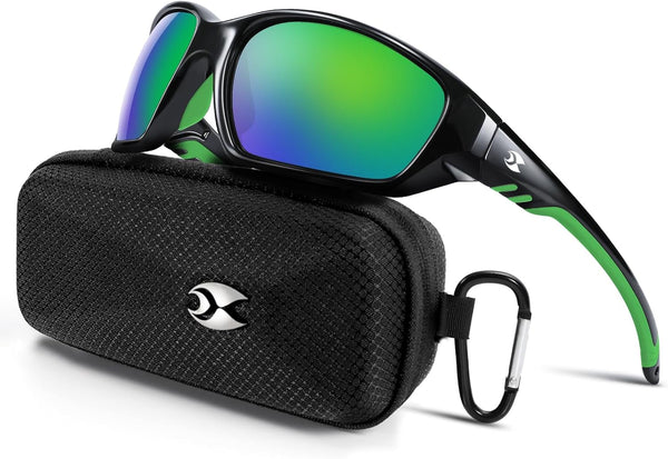 Sports Polarized Sunglasses for Men: Womens UV400 Protection Sun Glasses Wrap around Goggles for Fishing Driving TR90