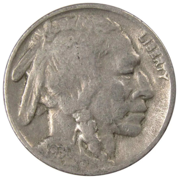 1930 Indian Head Buffalo Nickel 5 Cent Piece F Fine 5C US Coin Collectible Master Coins