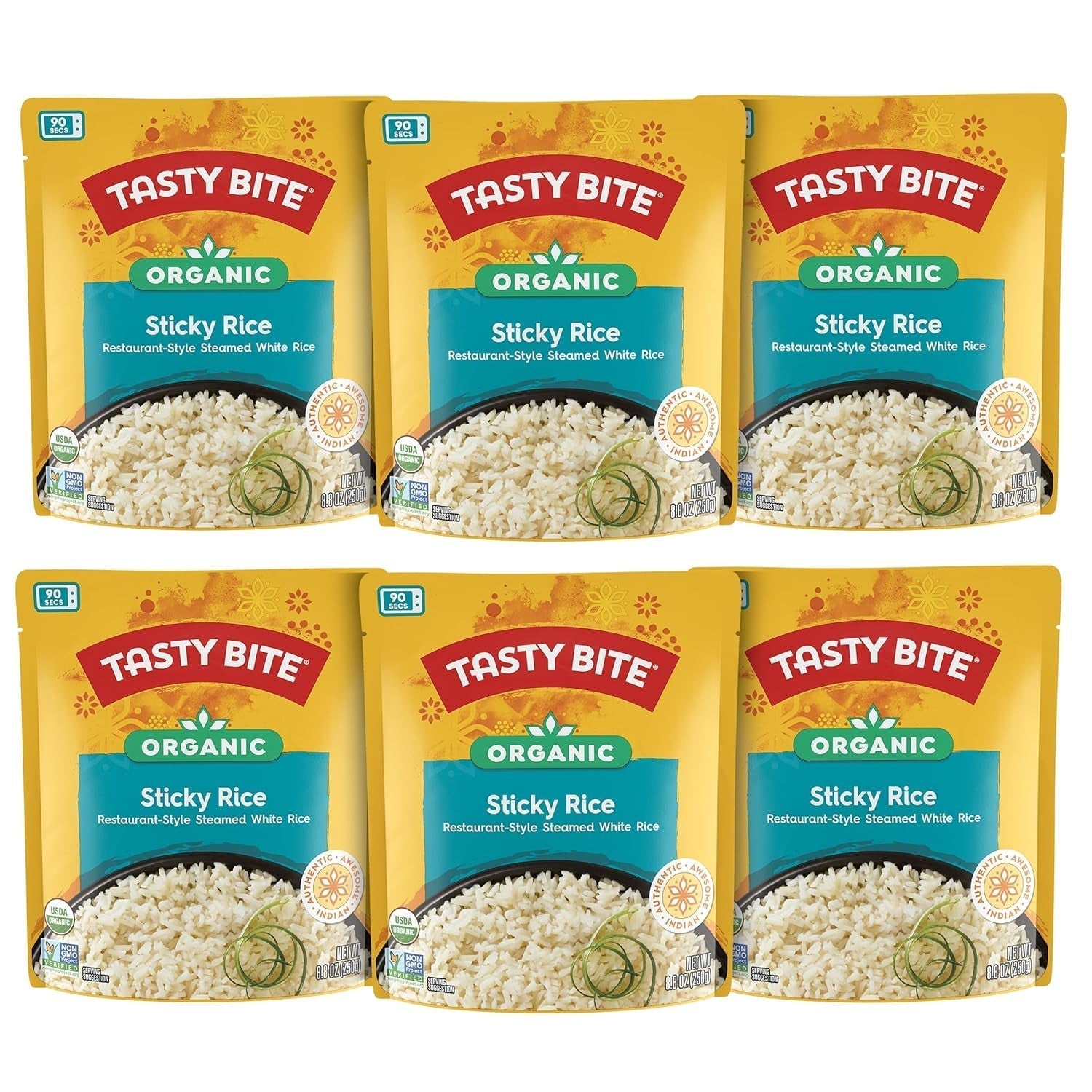 Organic Sticky Rice, 8.8 Ounce, (Pack of 6), Ready to Eat, Microwavable, Vegan, Gluten-Free