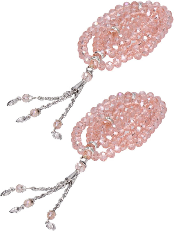 2Pcs Muslim Prayer Beads Coloured Glaze 99 Beads Mihrab Separators Count Exquisite Design Tasbih Prayer Beads 0.31In ()