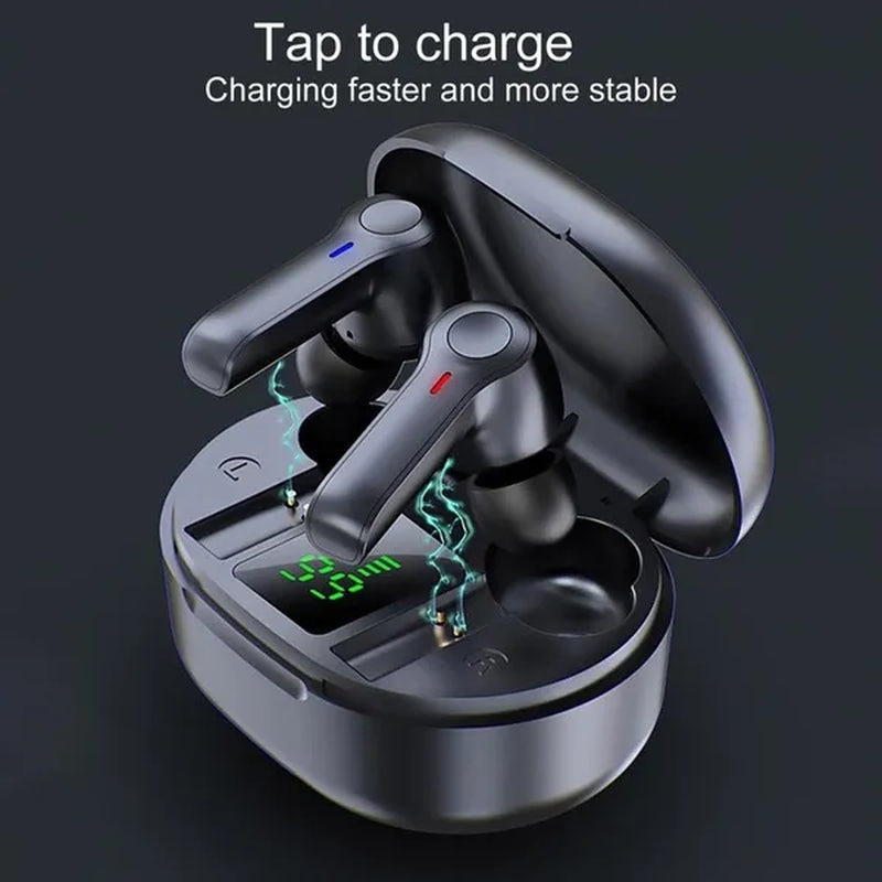 TWS Wireless Bluetooth5.0 Earbuds, HiFi Stereo Sound Bluetooth Earphones, Waterproof Sport Headset, Noise Cancelling Touch Control Headphones with LED Display Charging Case
