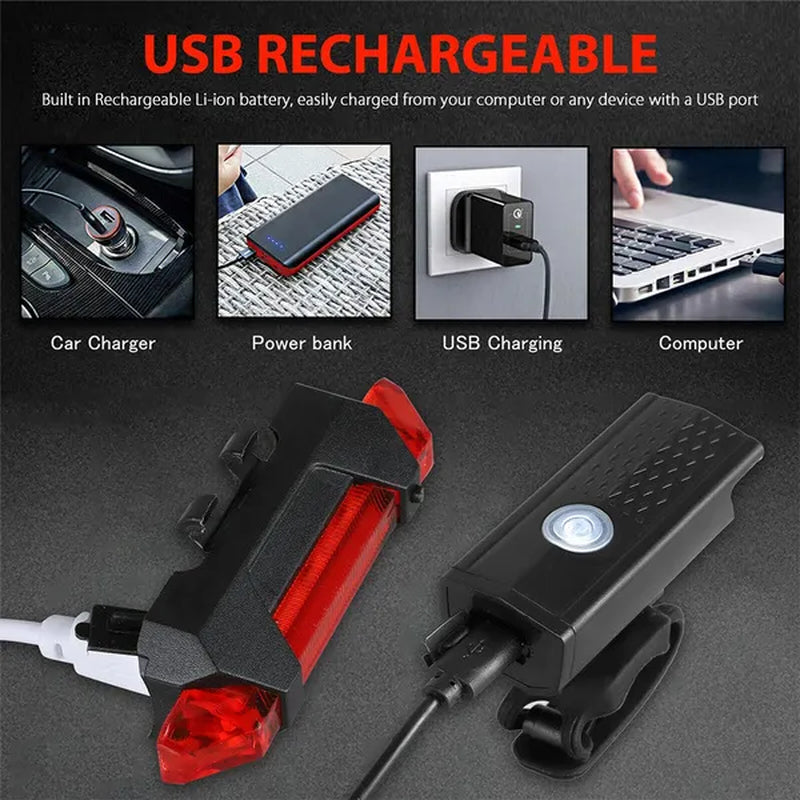 Newest Bike Light USB Rechargeable 300 Lumens Bicycle Lamp Front Headlight Flashlight Bicycle Light Bicycle Accessories