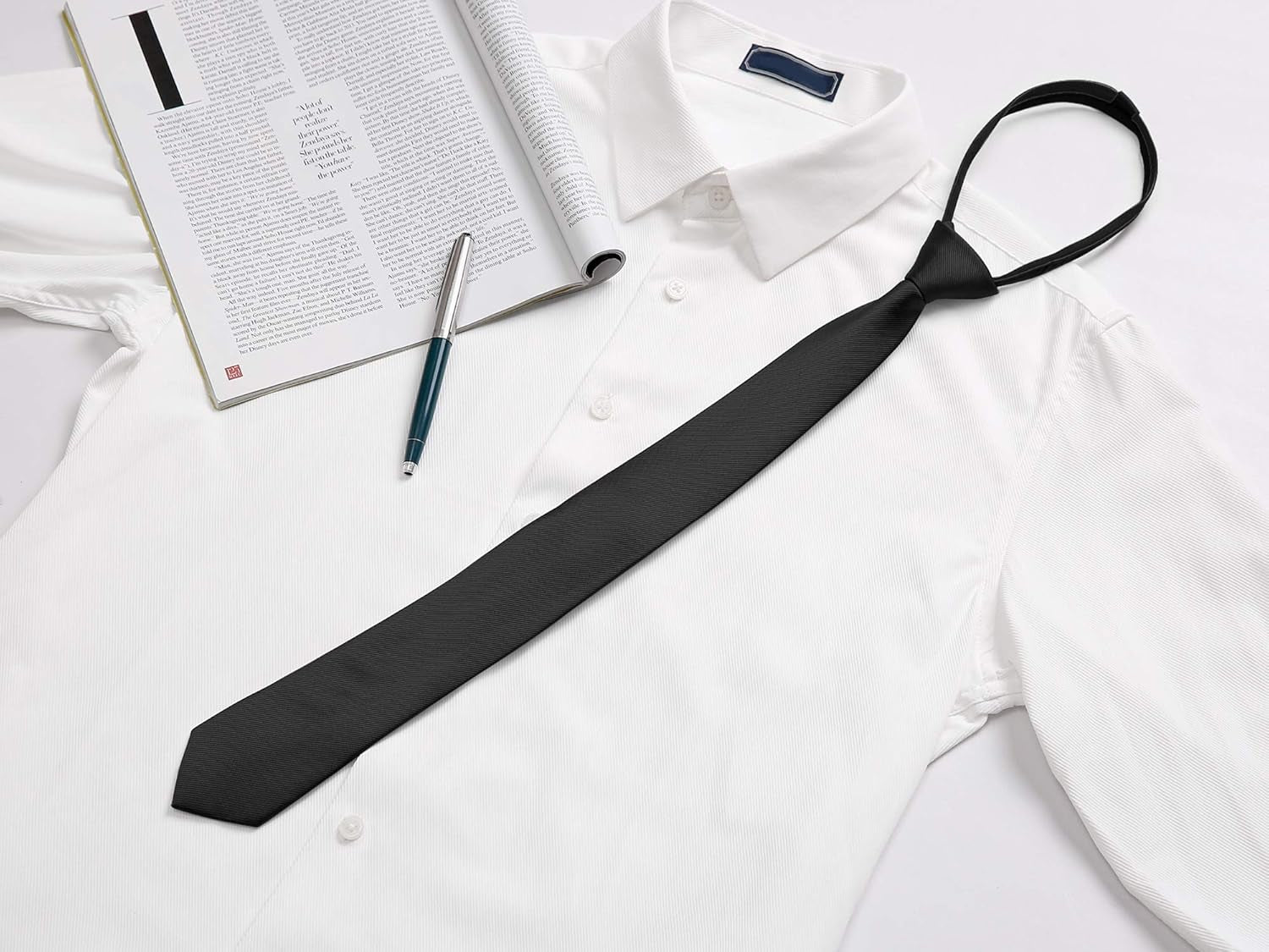 Men'S Skinny Pretied Solid Color Zipper Ties Neck Adjustable Strap Wedding Groom Tie