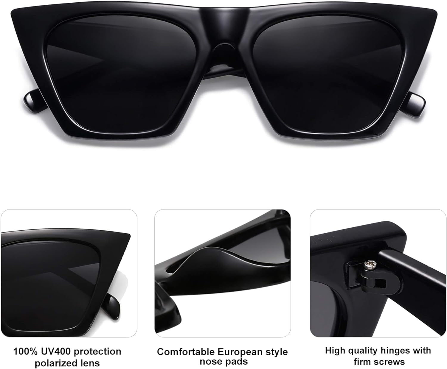 Oversized Square Cateye Polarized Sunglasses for Women Men Big Trendy Sunnies SJ2115