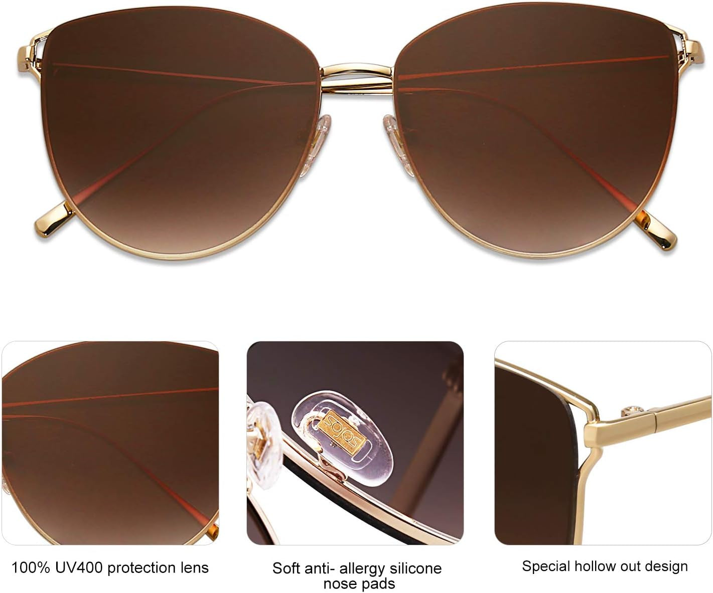 Mirrored Flat Lens Fashion Sunglasses for Women SJ1085