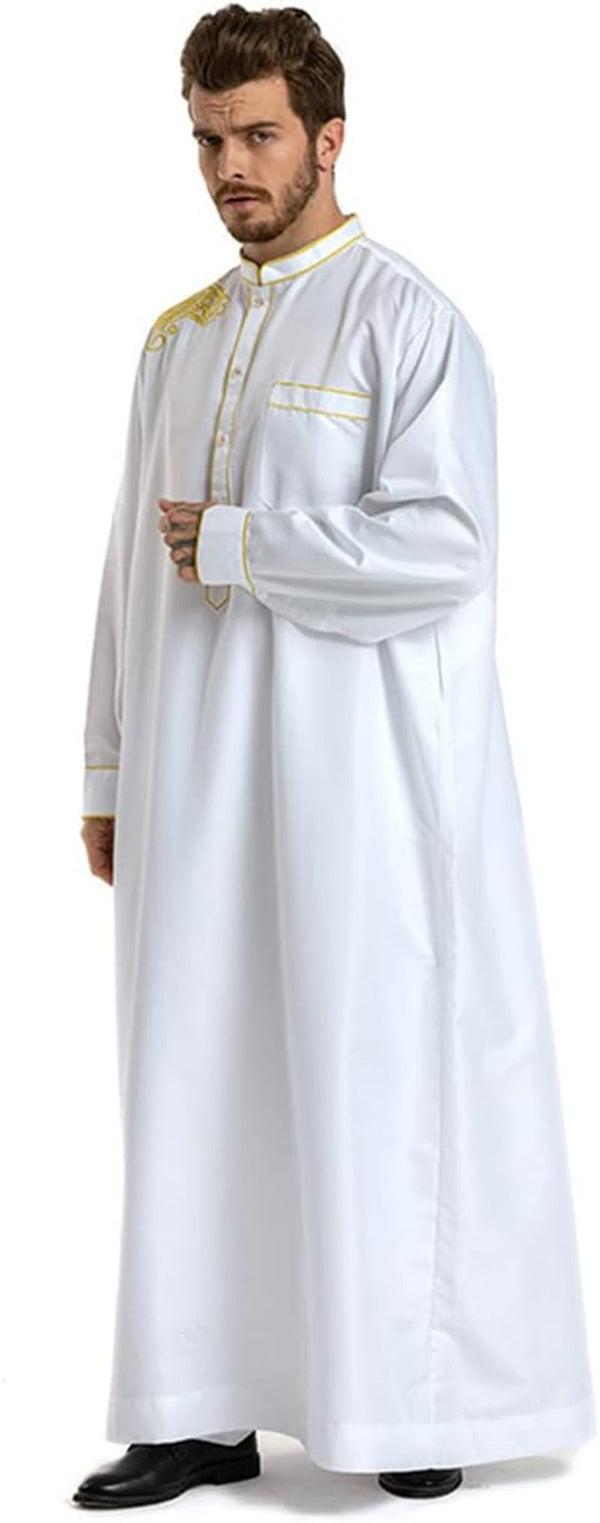 Muslim Islamic Pakistan Dubai Abaya Thobe Middle East Style Embroidered Men'S Clothing S-XXXL