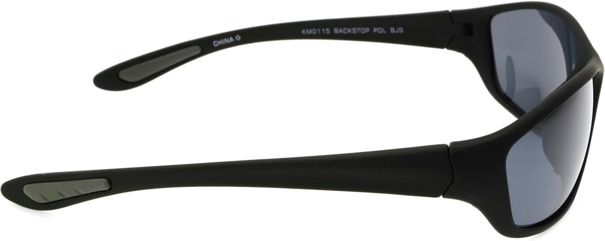 , Mens, Backstop Wrap Polarized Sunglasses, Black/Black, 150 Mm
