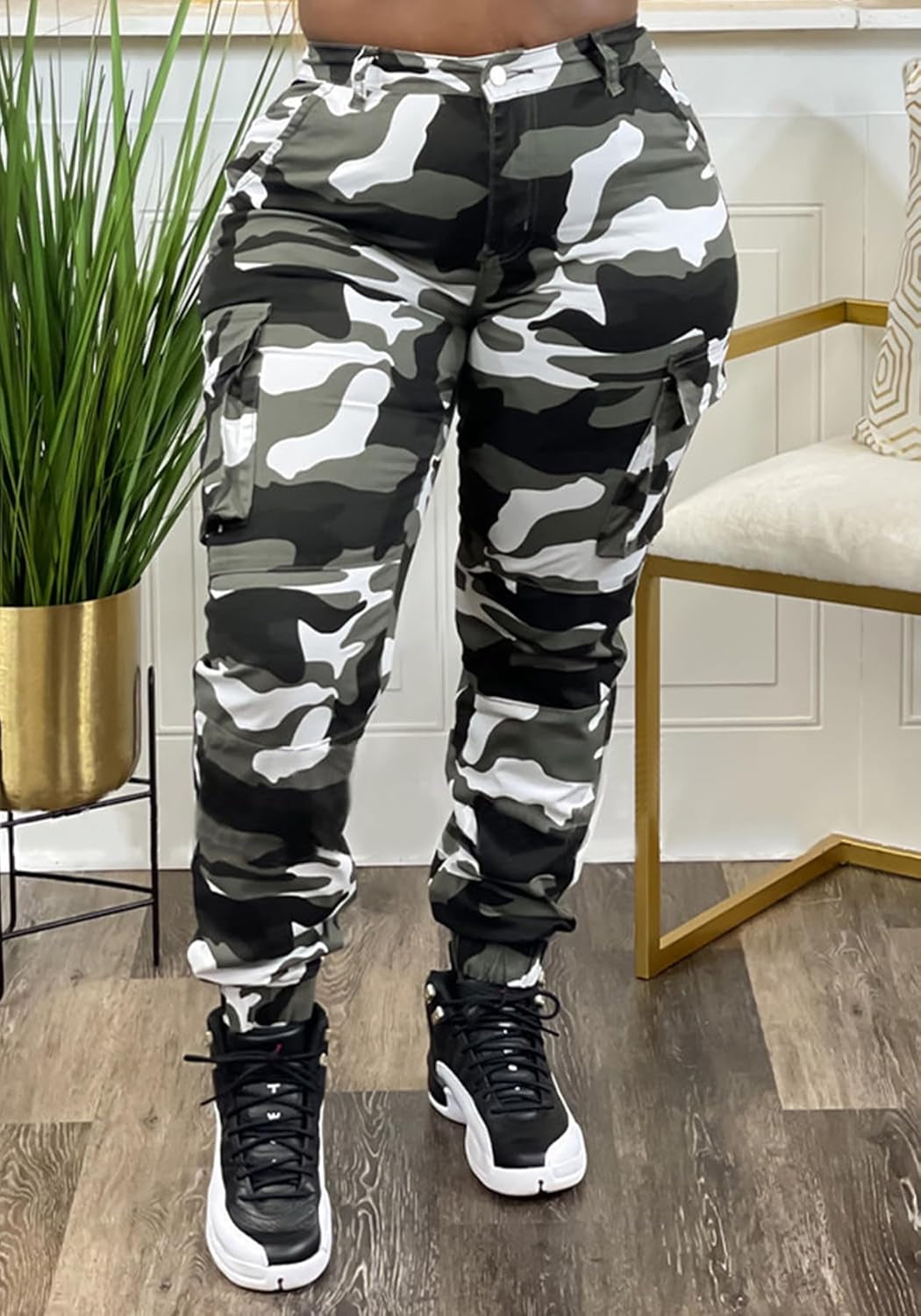 Women Camo Cargo Pants Camouflage Sweatpants Joggers Casual Army Fatigue Pants