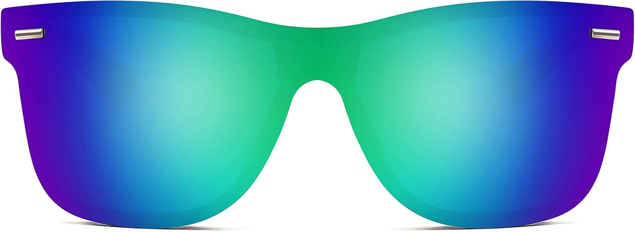 Trendy Rimless Mirrored One Piece Lens Sunglasses Reflective Sun Glasses B4114