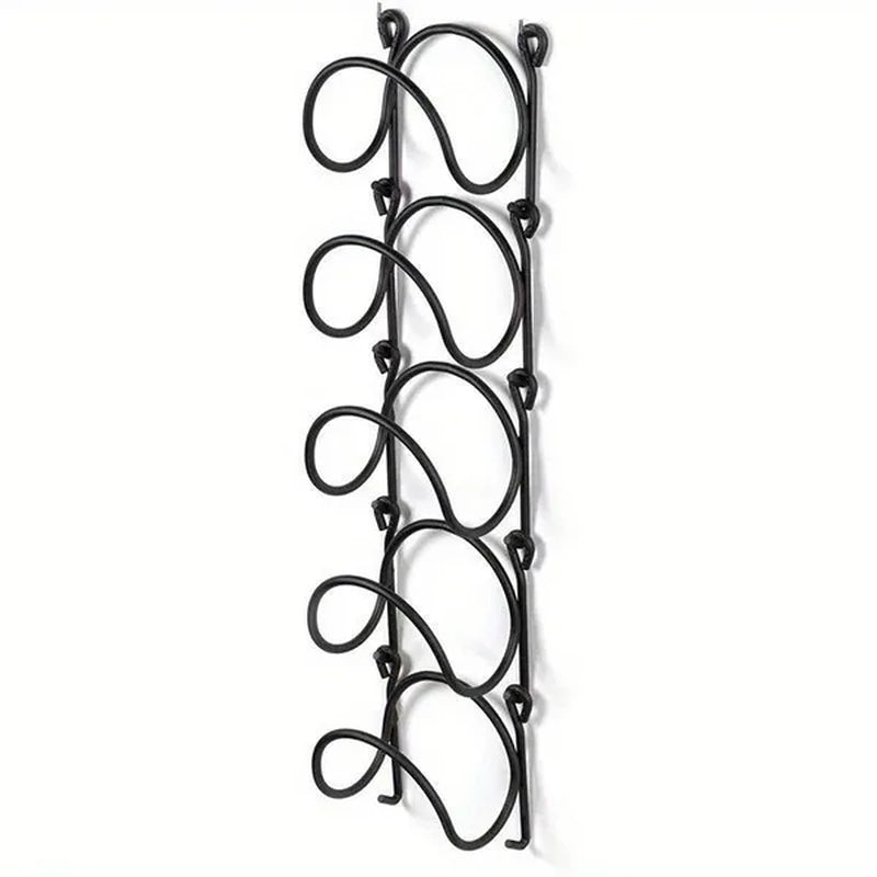 5 Layers Wrought Iron Bathroom Towel Rack Wall-Mounted Wine Bottle Display Rack Simple Multifunctional Storage Shelf
