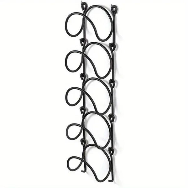 5 Layers Wrought Iron Bathroom Towel Rack Wall-Mounted Wine Bottle Display Rack Simple Multifunctional Storage Shelf