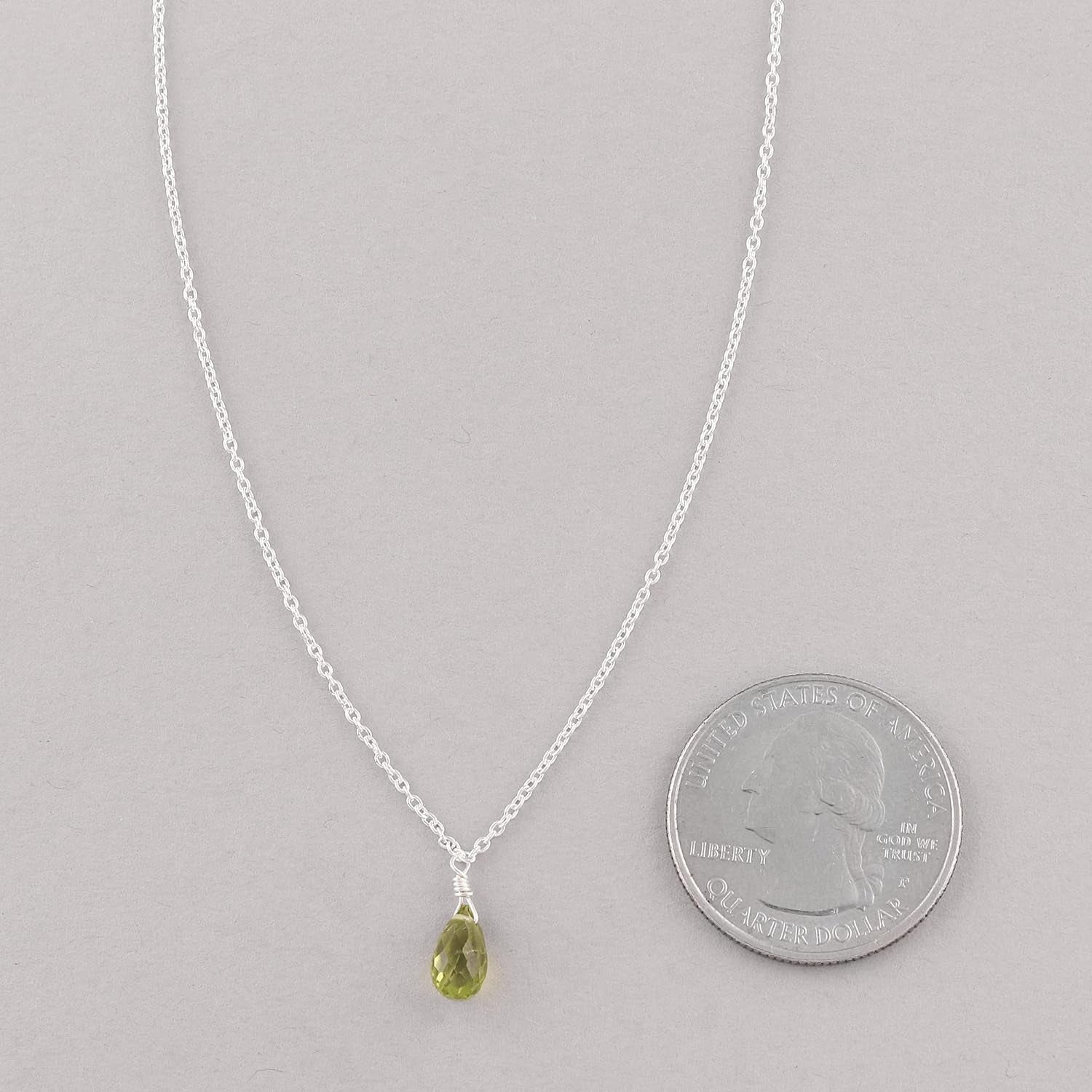 Peridot Teardrop Pendant Necklace 925 Sterling Silver Women Gemstone Dainty Jewelry for Teens Girls  August Birthstone Crystal Christmas Thanksgiving Gift